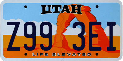 UT license plate Z993EI