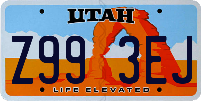 UT license plate Z993EJ