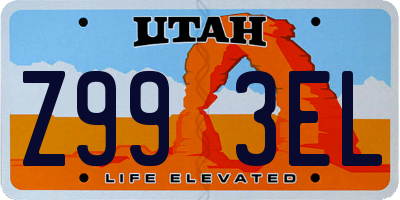 UT license plate Z993EL