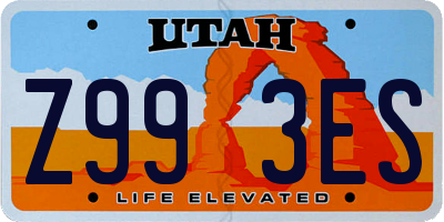 UT license plate Z993ES