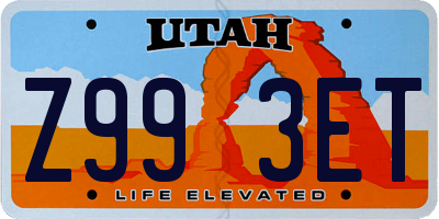 UT license plate Z993ET