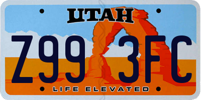 UT license plate Z993FC