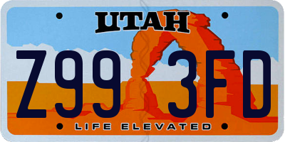 UT license plate Z993FD