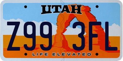 UT license plate Z993FL