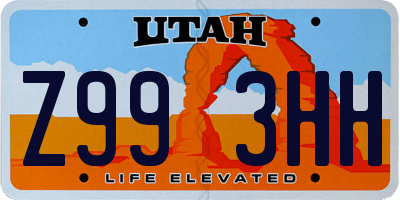 UT license plate Z993HH