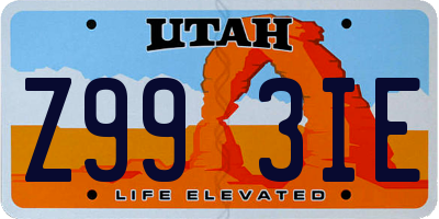 UT license plate Z993IE