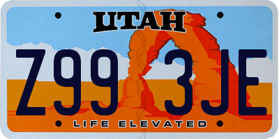 UT license plate Z993JE