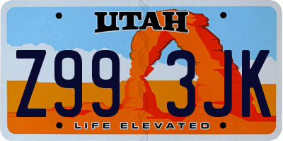 UT license plate Z993JK