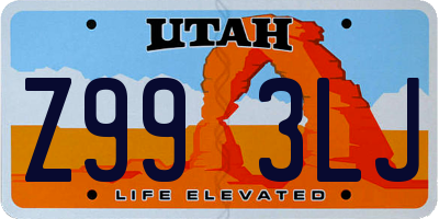 UT license plate Z993LJ