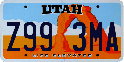 UT license plate Z993MA