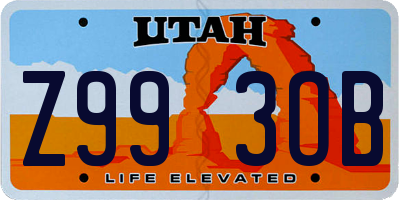 UT license plate Z993OB