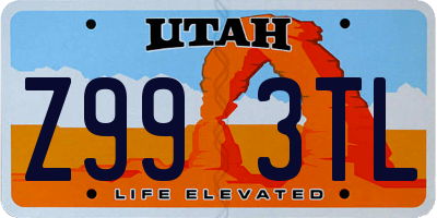 UT license plate Z993TL