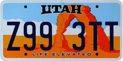 UT license plate Z993TT