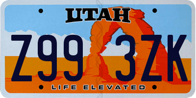 UT license plate Z993ZK