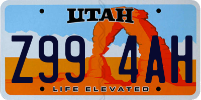 UT license plate Z994AH