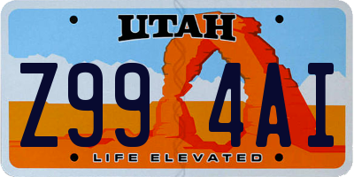 UT license plate Z994AI