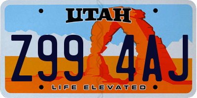 UT license plate Z994AJ
