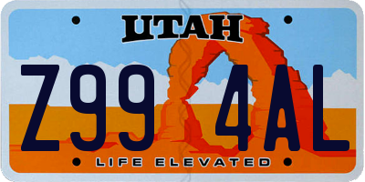 UT license plate Z994AL