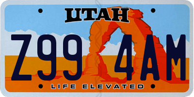 UT license plate Z994AM