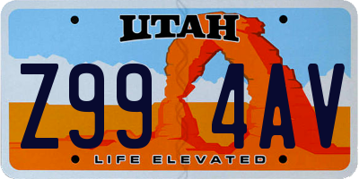 UT license plate Z994AV