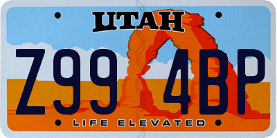 UT license plate Z994BP