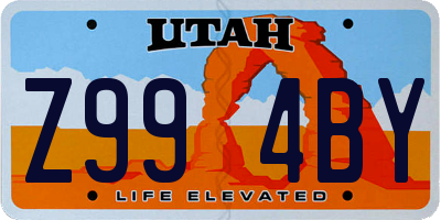 UT license plate Z994BY