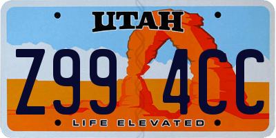 UT license plate Z994CC