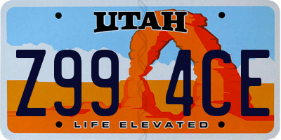 UT license plate Z994CE