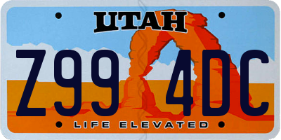 UT license plate Z994DC