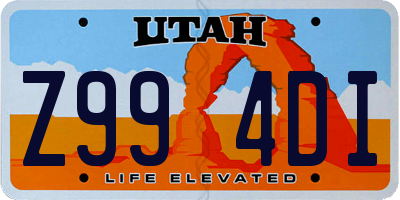 UT license plate Z994DI