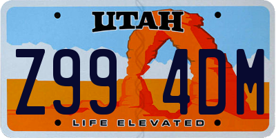 UT license plate Z994DM