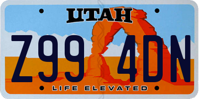 UT license plate Z994DN