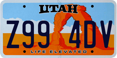 UT license plate Z994DV