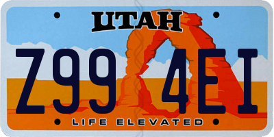 UT license plate Z994EI