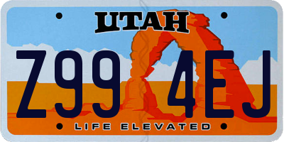 UT license plate Z994EJ