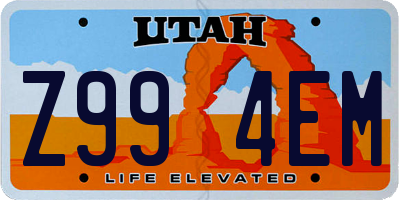 UT license plate Z994EM