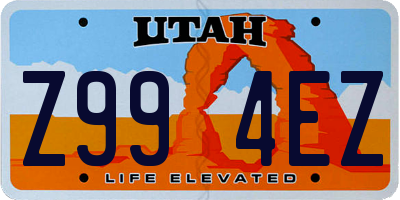 UT license plate Z994EZ