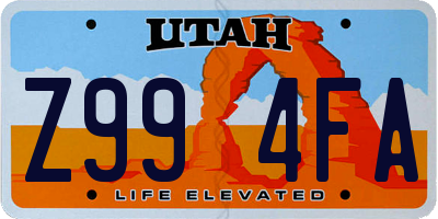 UT license plate Z994FA