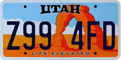 UT license plate Z994FD