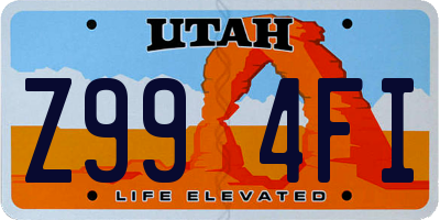 UT license plate Z994FI