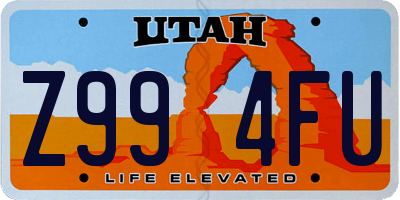 UT license plate Z994FU