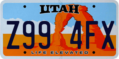 UT license plate Z994FX