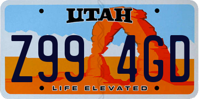 UT license plate Z994GD