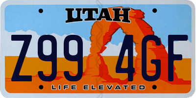 UT license plate Z994GF