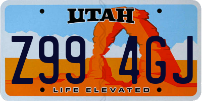 UT license plate Z994GJ