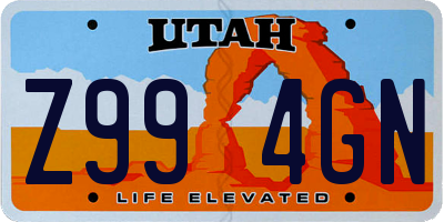 UT license plate Z994GN