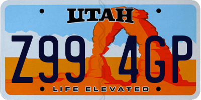 UT license plate Z994GP