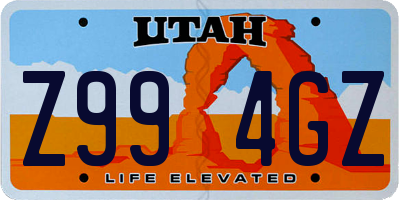 UT license plate Z994GZ