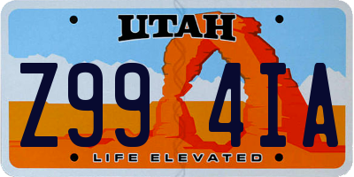 UT license plate Z994IA