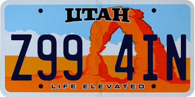 UT license plate Z994IN